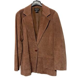 Savannah Brown Suede Blazer Jacket